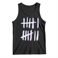 Tally Marks Six Seven Meme Tank Top Glitch Optical Illusion - Wonder Print Shop