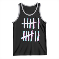 Tally Marks Six Seven Meme Tank Top Glitch Optical Illusion - Wonder Print Shop