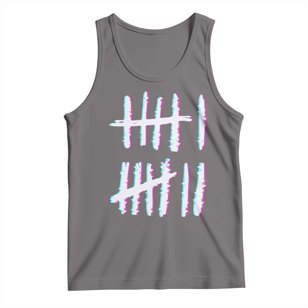Tally Marks Six Seven Meme Tank Top Glitch Optical Illusion - Wonder Print Shop