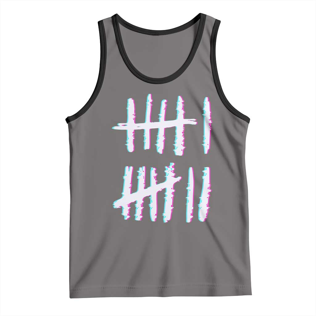 Tally Marks Six Seven Meme Tank Top Glitch Optical Illusion - Wonder Print Shop