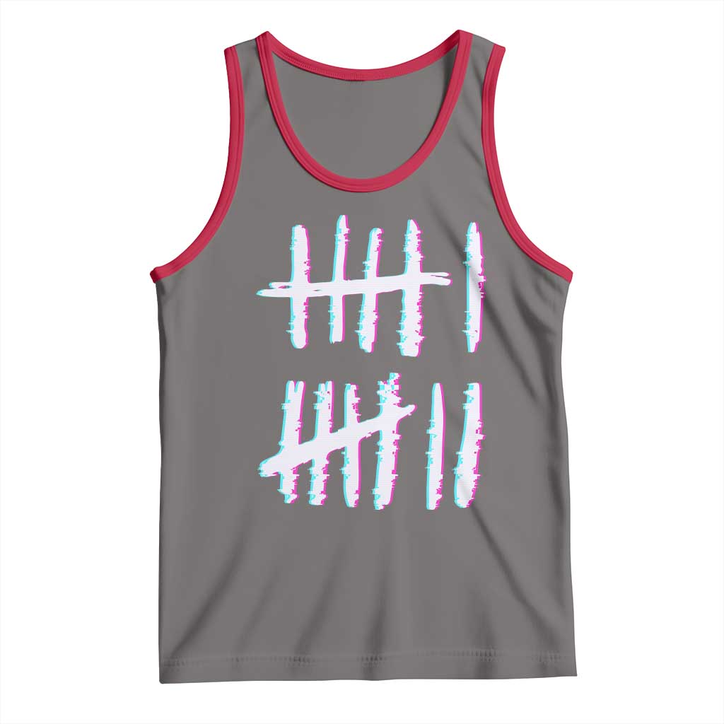 Tally Marks Six Seven Meme Tank Top Glitch Optical Illusion - Wonder Print Shop