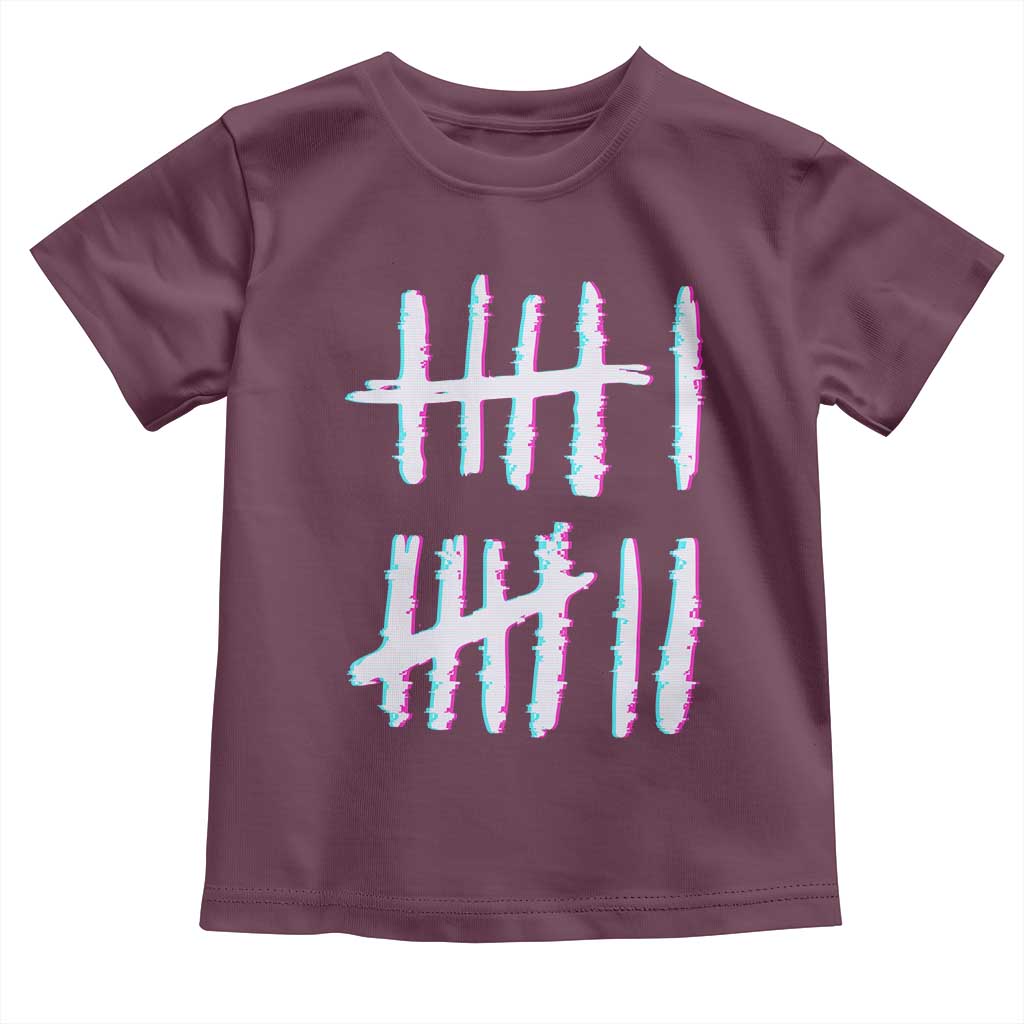 Tally Marks Six Seven Meme Toddler T Shirt Glitch Optical Illusion - Wonder Print Shop