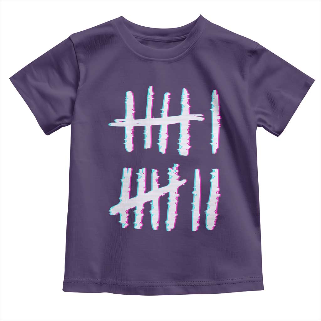 Tally Marks Six Seven Meme Toddler T Shirt Glitch Optical Illusion - Wonder Print Shop