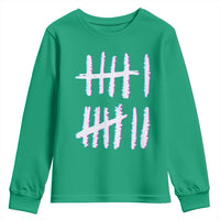 Tally Marks Six Seven Meme Youth Sweatshirt Glitch Optical Illusion - Wonder Print Shop