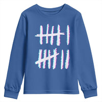 Tally Marks Six Seven Meme Youth Sweatshirt Glitch Optical Illusion - Wonder Print Shop