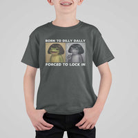 Funny Frog Bob Haircut T Shirt For Kid Born To Dilly Dally Forced To Lock In