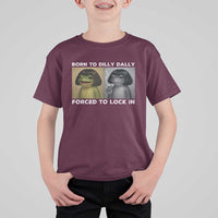 Funny Frog Bob Haircut T Shirt For Kid Born To Dilly Dally Forced To Lock In