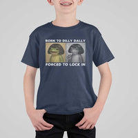 Funny Frog Bob Haircut T Shirt For Kid Born To Dilly Dally Forced To Lock In