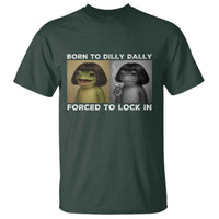 Funny Frog Bob Haircut T Shirt Born To Dilly Dally Forced To Lock In
