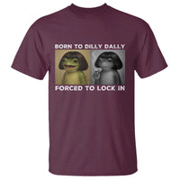 Funny Frog Bob Haircut T Shirt Born To Dilly Dally Forced To Lock In