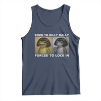 Funny Frog Bob Haircut Tank Top Born To Dilly Dally Forced To Lock In