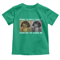 Funny Frog Bob Haircut Toddler T Shirt Born To Dilly Dally Forced To Lock In