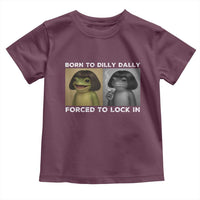 Funny Frog Bob Haircut Toddler T Shirt Born To Dilly Dally Forced To Lock In