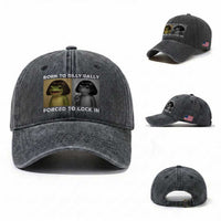 Funny Frog Bob Haircut Washed Cotton Baseball Cap Born To Dilly Dally Forced To Lock In