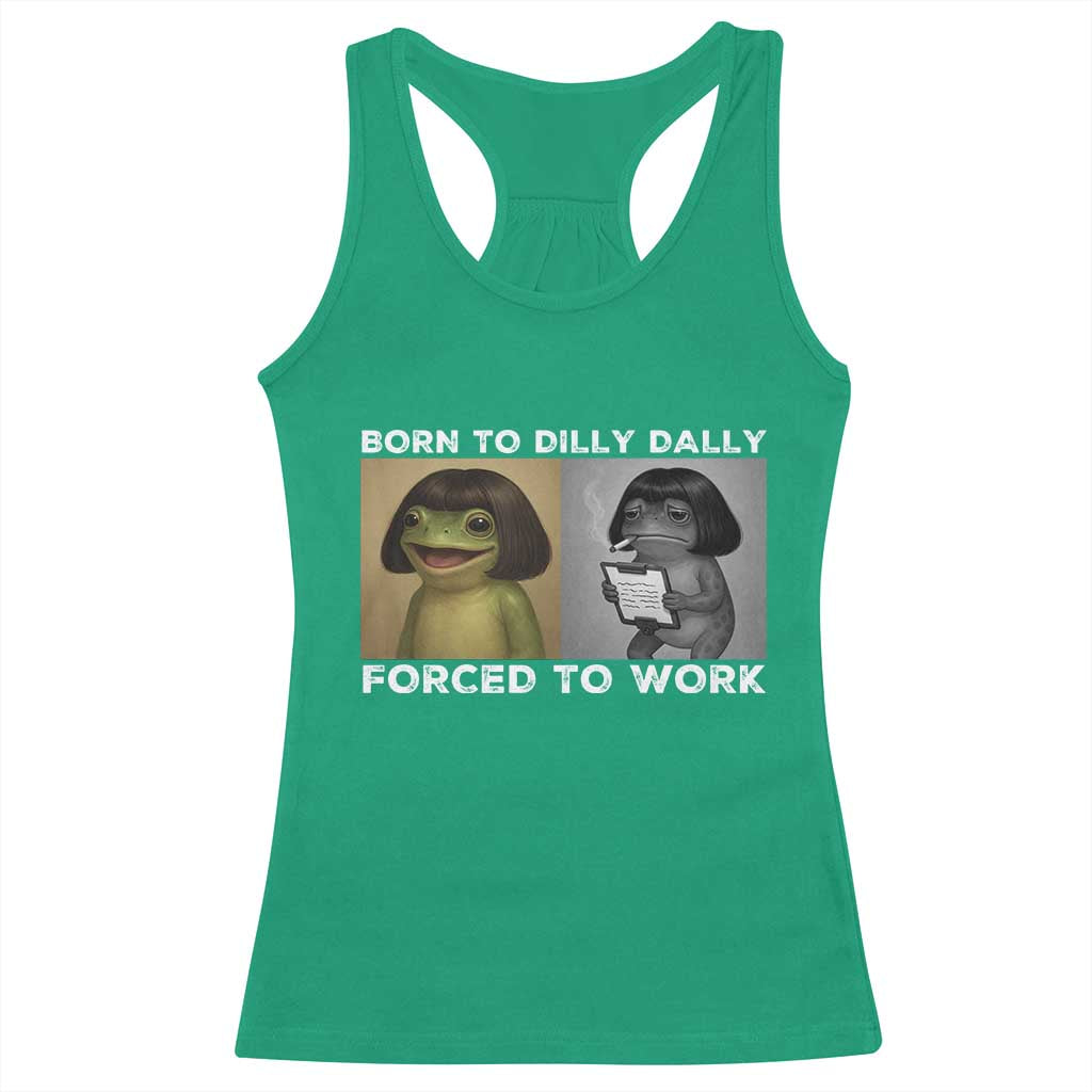 Funny Frog Meme Racerback Tank Top Dilly Dally Lock In Meme