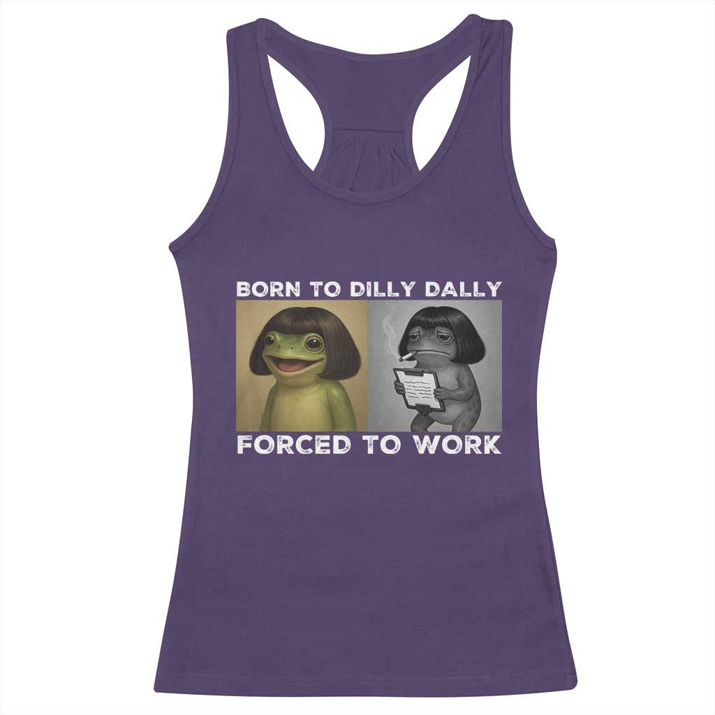 Funny Frog Meme Racerback Tank Top Dilly Dally Lock In Meme
