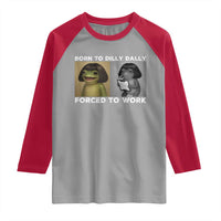Funny Frog Meme Raglan Shirt Dilly Dally Lock In Meme