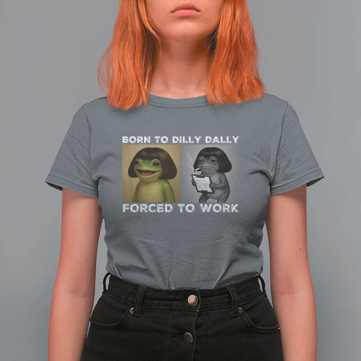Funny Frog Meme T Shirt For Women Dilly Dally Lock In Meme