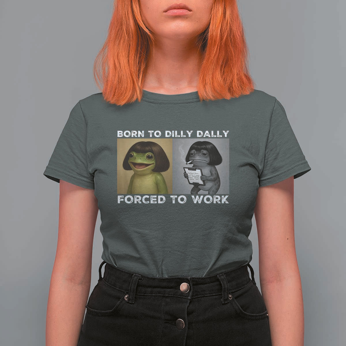 Funny Frog Meme T Shirt For Women Dilly Dally Lock In Meme