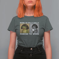 Funny Frog Meme T Shirt For Women Dilly Dally Lock In Meme