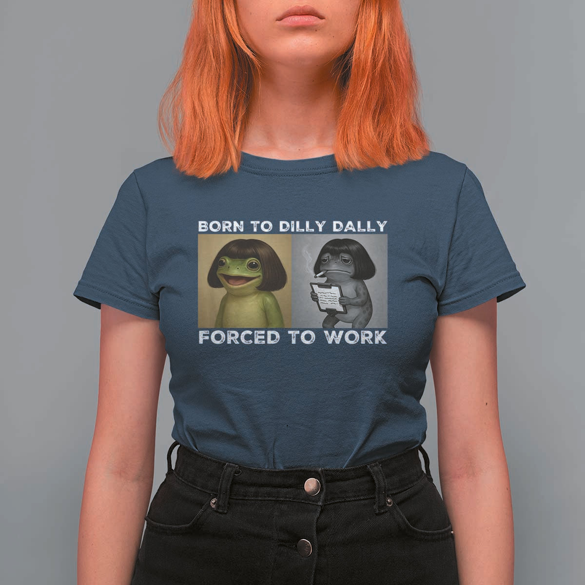 Funny Frog Meme T Shirt For Women Dilly Dally Lock In Meme
