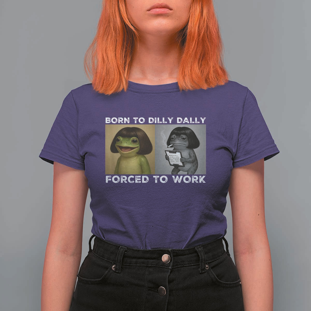 Funny Frog Meme T Shirt For Women Dilly Dally Lock In Meme
