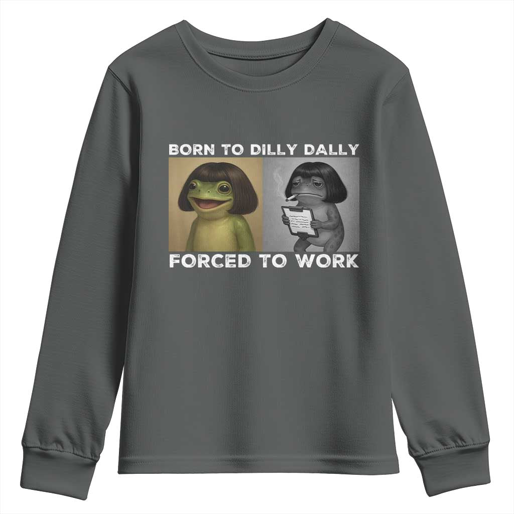 Funny Frog Meme Youth Sweatshirt Dilly Dally Lock In Meme