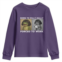Funny Frog Meme Youth Sweatshirt Dilly Dally Lock In Meme