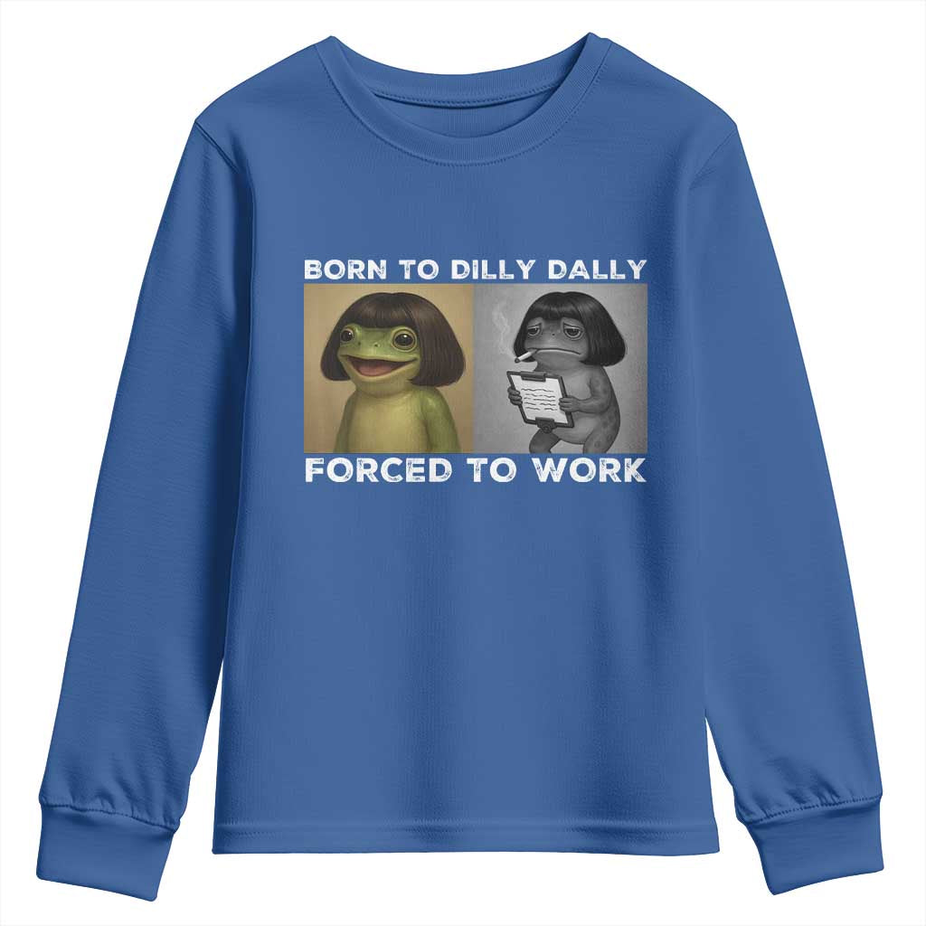 Funny Frog Meme Youth Sweatshirt Dilly Dally Lock In Meme