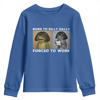 Funny Frog Meme Youth Sweatshirt Dilly Dally Lock In Meme