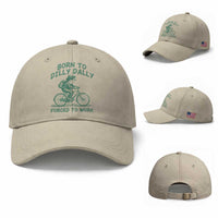 Born To Dilly Dally Forced To Work Baseball Cap Funny Frog Meme