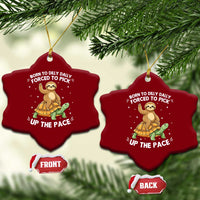 Funny Sloth Riding Turtle Ceramic Ornament Born To Dilly Dally Forced To Pick Up The Pace