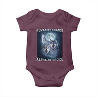 Human By Chance Alpha By Choice Baby Onesie Funny Alpha Wolf Meme