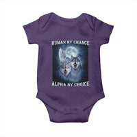 Human By Chance Alpha By Choice Baby Onesie Funny Alpha Wolf Meme