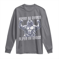 Funny Cringe Werewolf Memes Long Sleeve Shirt Human By Chance Alpha By Choice