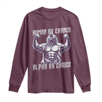 Funny Cringe Werewolf Memes Long Sleeve Shirt Human By Chance Alpha By Choice