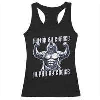 Funny Cringe Werewolf Memes Racerback Tank Top Human By Chance Alpha By Choice