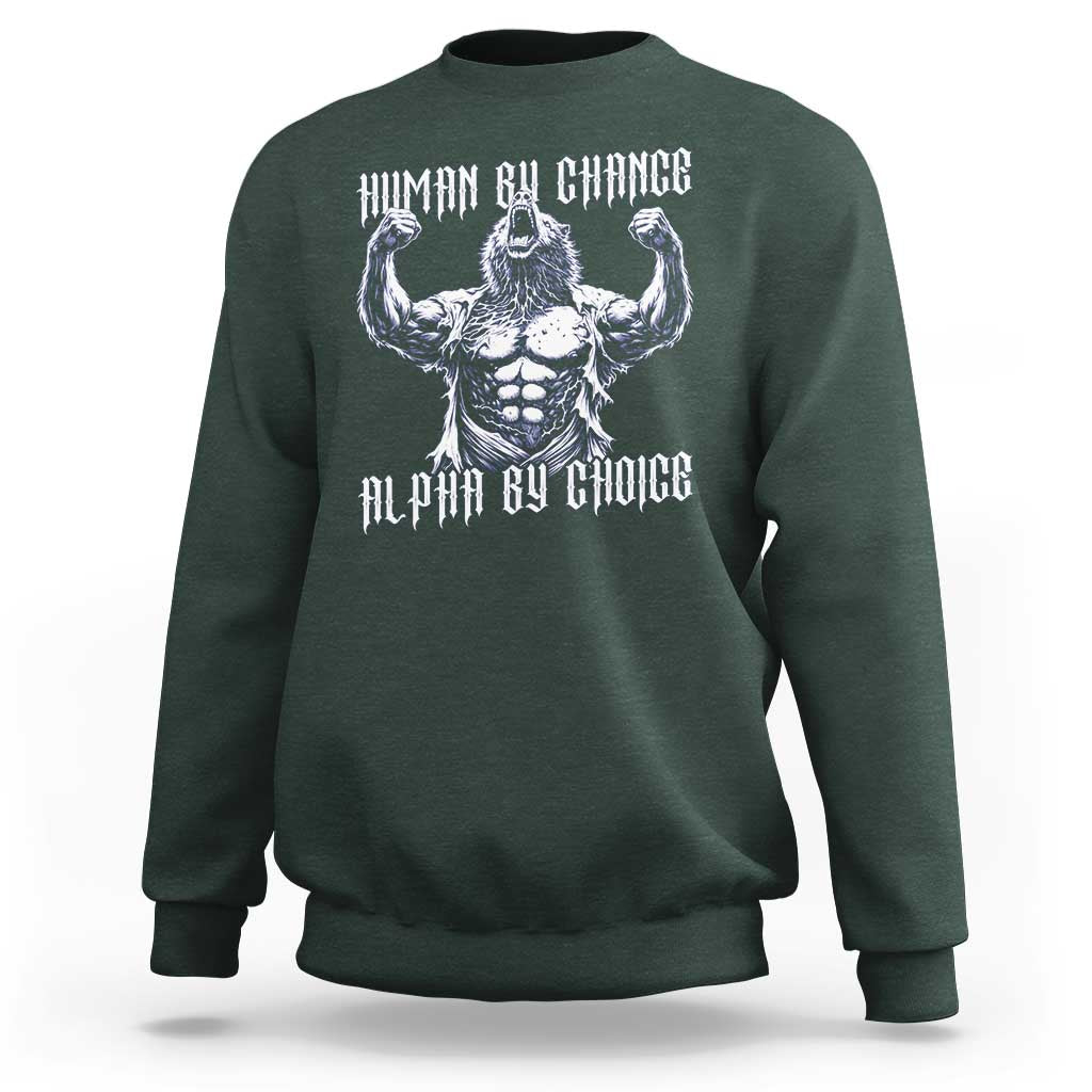 Funny Cringe Werewolf Memes Sweatshirt Human By Chance Alpha By Choice