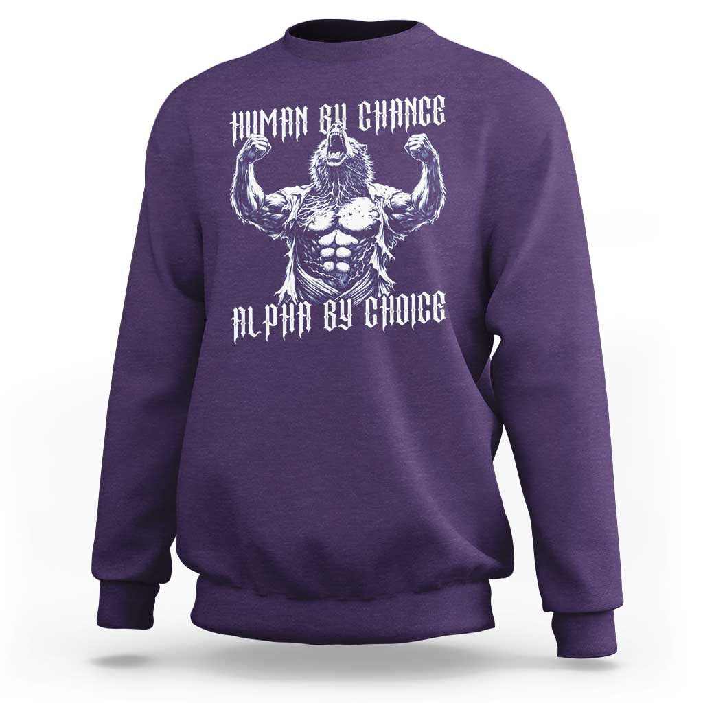 Funny Cringe Werewolf Memes Sweatshirt Human By Chance Alpha By Choice