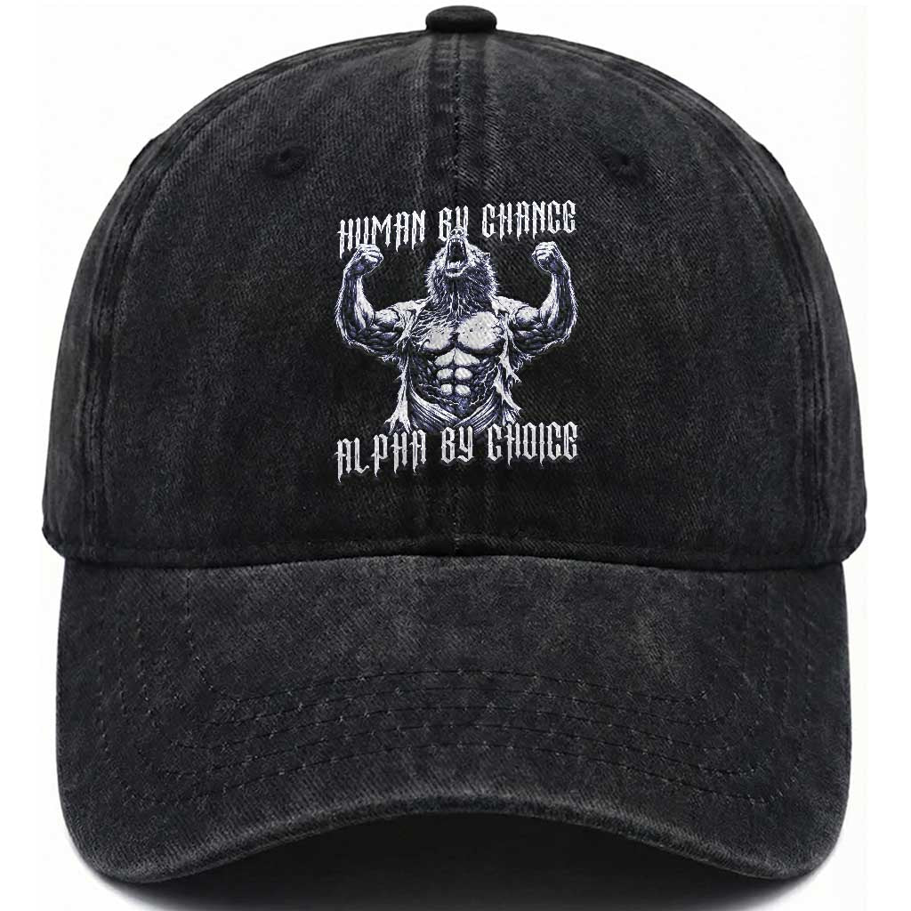 Funny Cringe Werewolf Memes Washed Cotton Baseball Cap Human By Chance Alpha By Choice