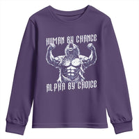 Funny Cringe Werewolf Memes Youth Sweatshirt Human By Chance Alpha By Choice