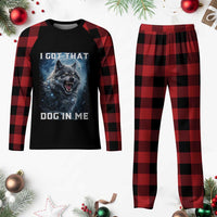 Funny Werewolf Meme Unhinged Plaid Pajama Set I Got That Dog In Me