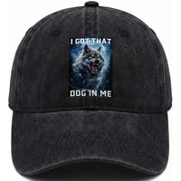 Funny Werewolf Meme Unhinged Washed Cotton Baseball Cap I Got That Dog In Me