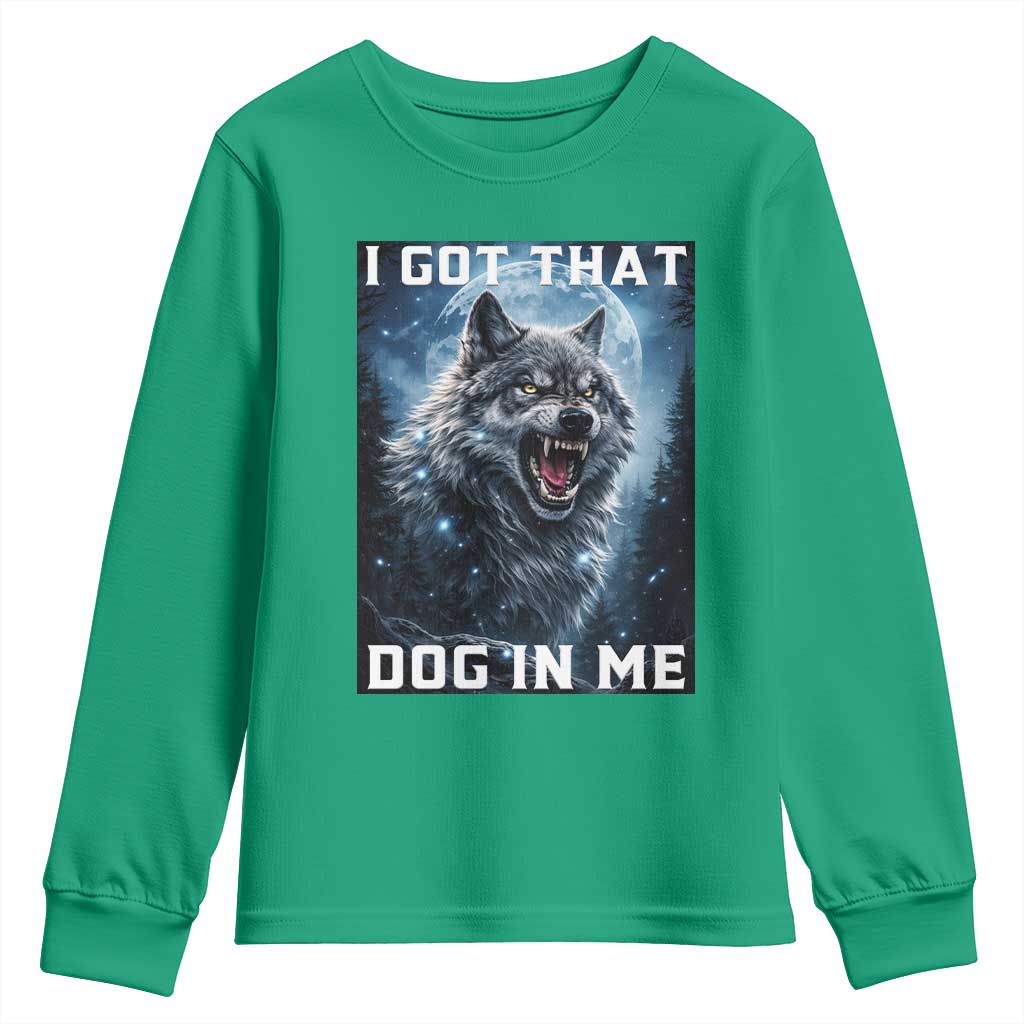 Funny Werewolf Meme Unhinged Youth Sweatshirt I Got That Dog In Me