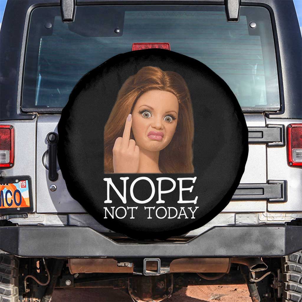 Funny Doll Face Disgusted Spare Tire Cover Nope Not Today Meme