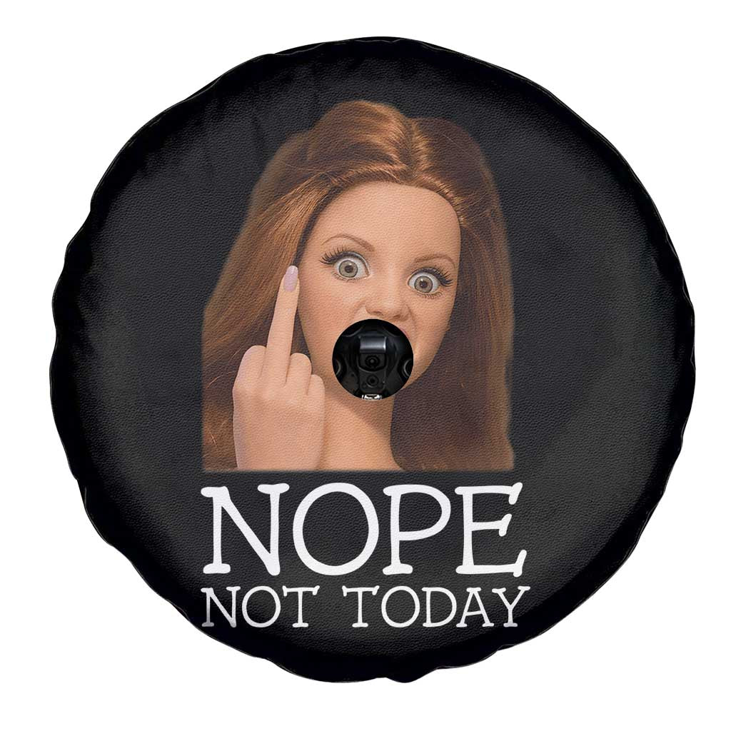 Funny Doll Face Disgusted Spare Tire Cover Nope Not Today Meme