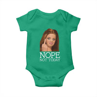 Funny Doll Face Disgusted Baby Onesie Nope Not Today Meme