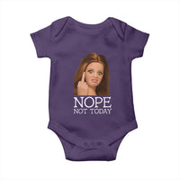 Funny Doll Face Disgusted Baby Onesie Nope Not Today Meme