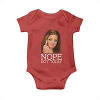 Funny Doll Face Disgusted Baby Onesie Nope Not Today Meme