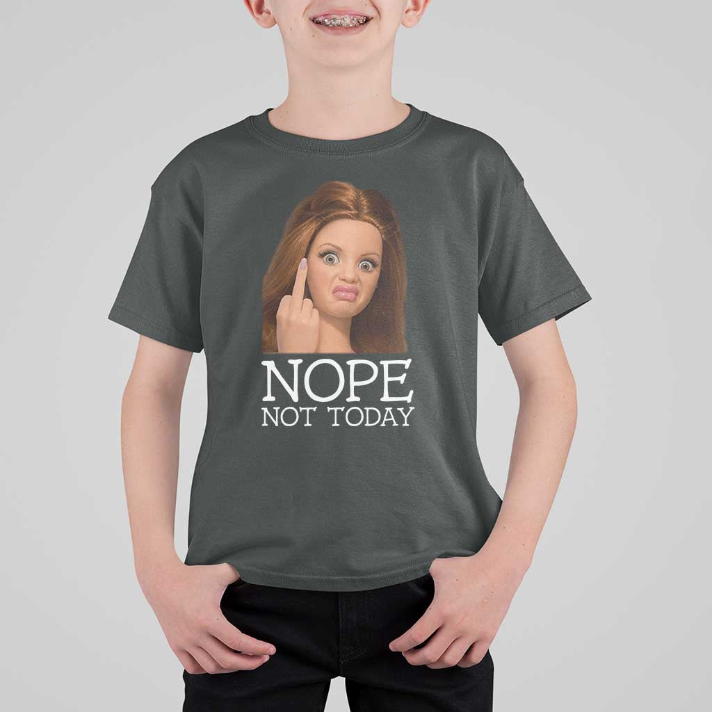 Funny Doll Face Disgusted T Shirt For Kid Nope Not Today Meme